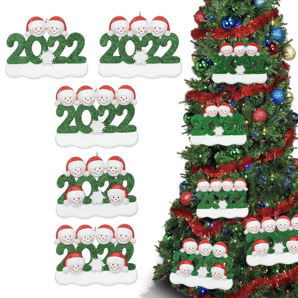 2022 Family of 4  Christmas Tree Ornament Hanging Decorations Personalised Gifts - Picture 2 of 2